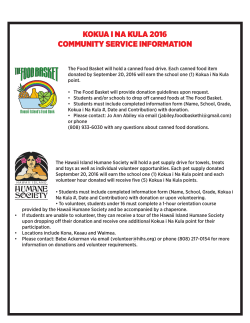 kokua i na kula 2016 community service