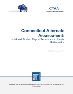 CTAA Individual Student Report Performance