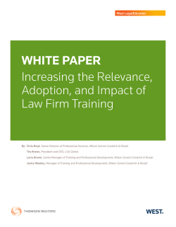 Increasing the Relevance, Adoption, and Impact of Law Firm Training