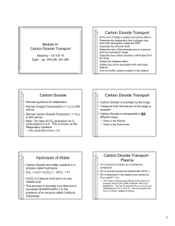 Carbon Dioxide Transport Carbon Dioxide Carbon Dioxide