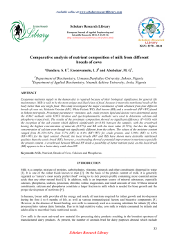 Comparative analysis of nutrient composition of milk from different