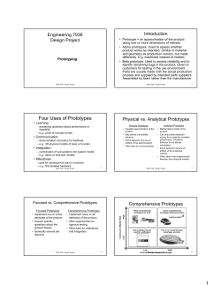 Four Uses of Prototypes