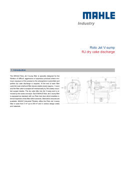 Roto Jet V-sump RJ dry cake discharge