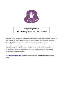 Sample Pages from The Art of Rejection: Two One Act