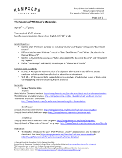 The Sounds of Whitman`s Memories