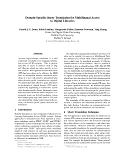 Domain-Specific Query Translation for Multilingual - DORAS