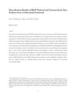 Diversification Benefits of REIT Preferred and Common Stock: New