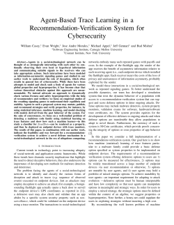Agent-Based Trace Learning in a Recommendation