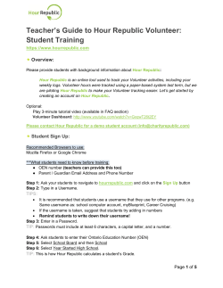 Student`s Volunteer Dashboard Guide