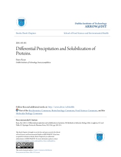 Differential Precipitation and Solubilization of Proteins.