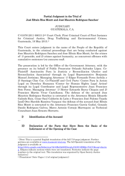 Partial Judgment in the Trial of Jose Efrain Rios Montt and Jose