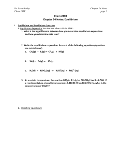 Chapter 14: Equilibrium
