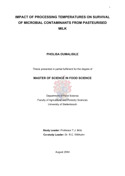 Impact of processing temperatures on suvival of microbial