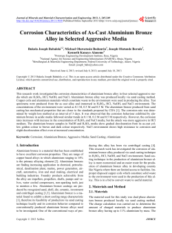 Corrosion Characteristics of As-Cast Aluminium Bronze Alloy in