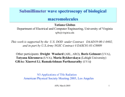 Submillimeter wave spectroscopy of biological macromolecules