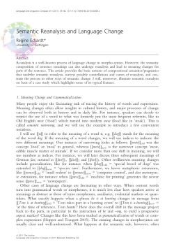 2010b, Semantic Reanalysis and Language Change. In Language