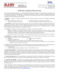 457(b) FICA Alternative Plan and Trust