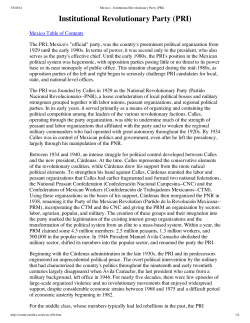 Mexico - Institutional Revolutionary Party (PRI)