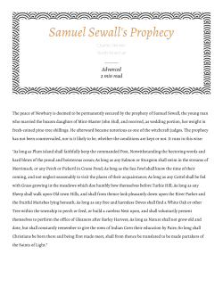 Samuel Sewall`s Prophecy | Charles Skinner