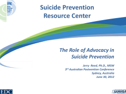 The Role of Advocacy in Suicide Prevention