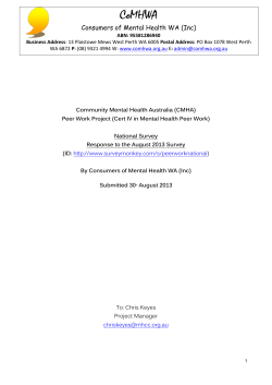 CoMHWA Peer Work Project - Consumers of Mental Health WA