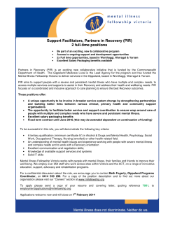 Support Facilitators, Partners in Recovery (PIR) 2 full