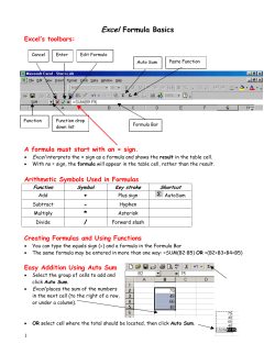 Excel Formula Basics