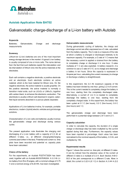 Galvanostatic charge-discharge of a Li