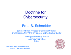 Doctrine for Cybersecurity