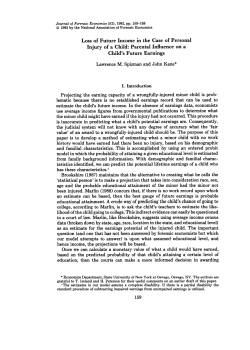 Loss of Future Income in the Case of Personal Injury of a Child