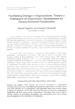 Facilitating Change in Organizations: Toward a Framework of