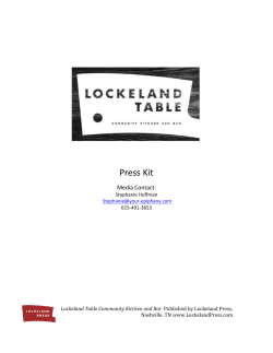Press Kit - Lockeland Table