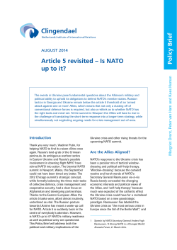 Article 5 revisited &ndash; Is NATO up to it?