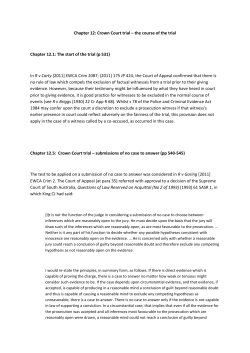 Chapter 12: Crown Court trial &ndash; the course of the trial Chapter 12.1
