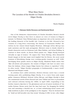 The Location of the Reader in Charles Brockden Brown`s Edgar Huntly