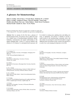 A glossary for biometeorology - International Society of
