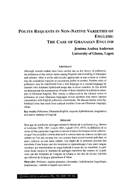 POLITE REQUESTS IN NON-NATIVE VARIETIES OF ENGLISH