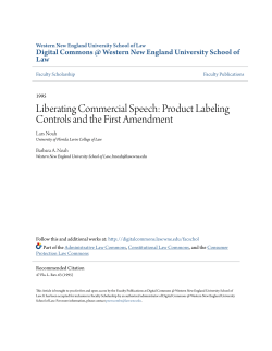 Product Labeling Controls and the First Amendment