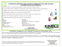 examples of the recyclable plastics #1 through #7 that are captured