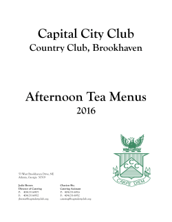 Afternoon Tea Menu - Capital City Club
