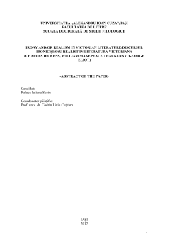 iaşi facultatea de litere şcoala doctorală de studii filologice irony and
