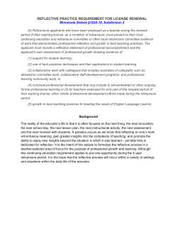 MDE Reflective Statement Template