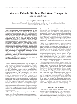 Mercuric Chloride Effects on Root Water Transport in Aspen