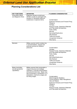 Planning Considerations List