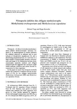 Nitrapyrin inhibits the obligate methylotrophs Methylosinus