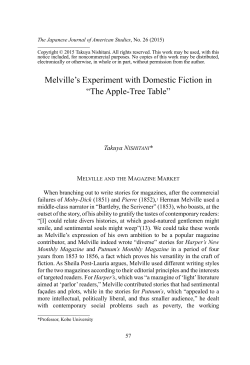 Melville`s Experiment with Domestic Fiction in &ldquo;The Apple
