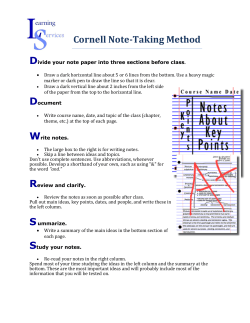 Cornell Note-Taking Method - Mount St. Mary`s University