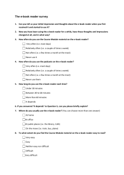 The e-book reader survey