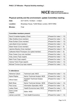 PHAC C 27 Minutes - Physical Activity meeting 1 Physical activity