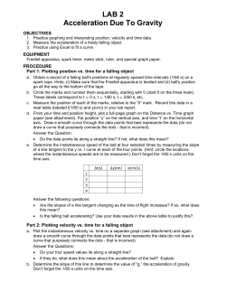 LAB 2 Acceleration Due To Gravity
